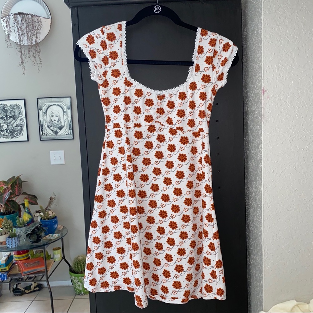 1970s style cotton mini dress